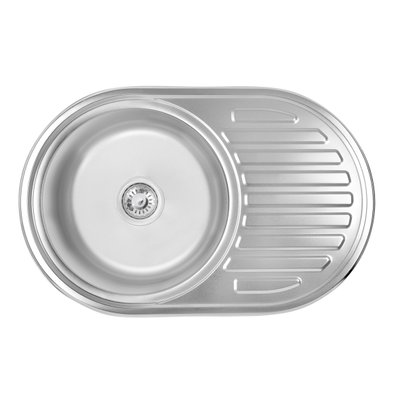 Кухонна мийка Lidz 7750 0,8 мм Satin (LIDZ7750SAT) SD00027779 фото