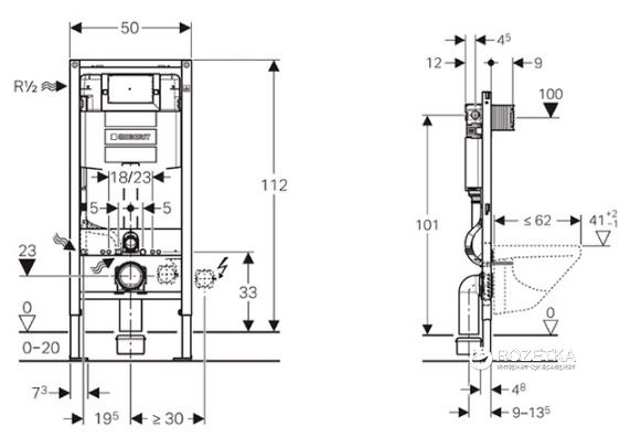 Інсталяція для унітаза Geberit Duofix д/кнопок OMEGA 111.060.00.1 111.060.00.1 фото