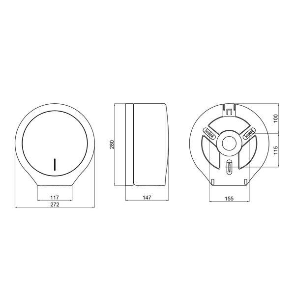 Держатель для туалетной бумаги Qtap Pohodli 270 мм QTDP100BP White/Black (Držák) SD00042877 фото