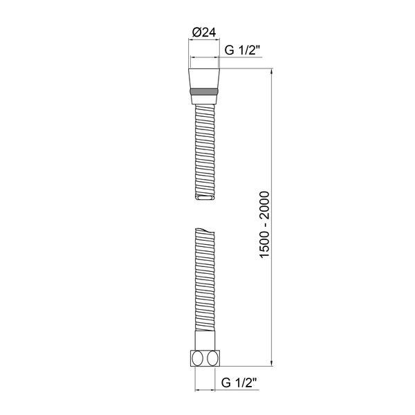 Шланг для душу Lidz (CRM) 50 13 150 00 1,50-2,20 м LIDZCRM5013150 00 фото