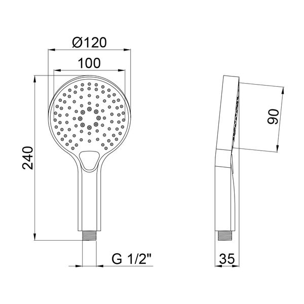 Лейка для ручного душа Qtap Rucni A120O3KBB QTRUCA120O3KBB фото