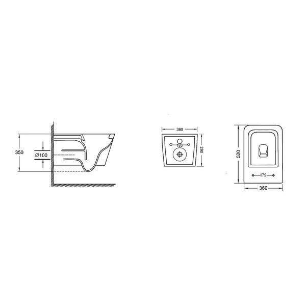 Унітаз підвісний Qtap Crow безобідковий з сідінням Soft-close QT05335170W QT05335170W фото