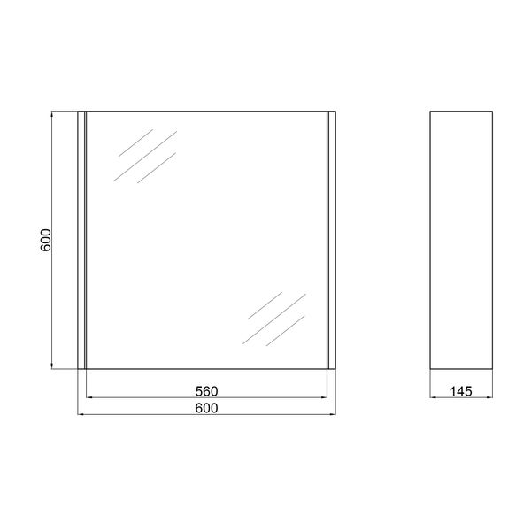 Дзеркальна шафа підвісна Qtap Scorpio 600х600х145 White QT1477ZP601W QT1477ZP651W фото