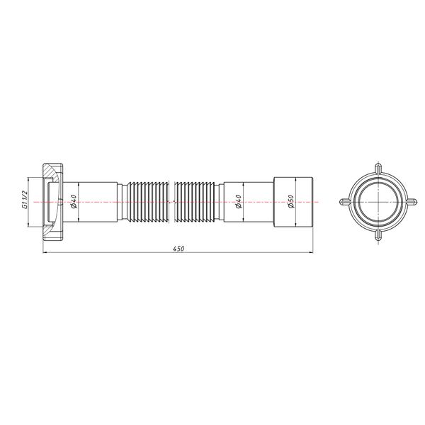 Гибкая труба Lidz (WHI) 60 01 G002 01 с накидной гайкой 1 1/2" длина 1200 мм LIDZWHI6001G00201 фото