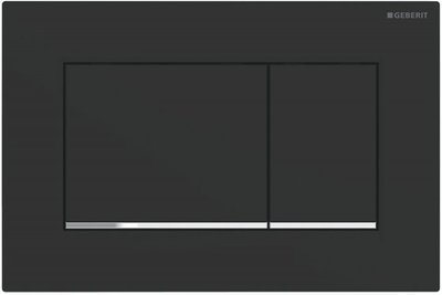 GEBERIT Sigma30 Змивна клавiша, подвiйний змив: з поверхнею, що легко очищується, чорний матовий/хром глянцевий 115.883.14.1 115.883.14.1 фото