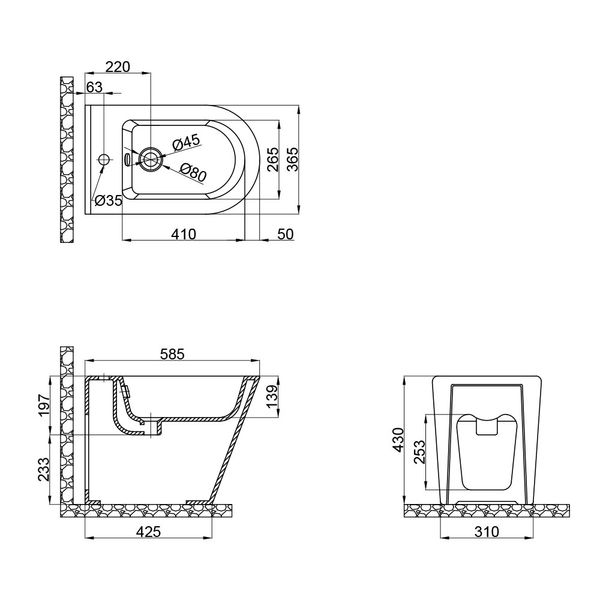 Біде підлогове Qtap Scorpio 530x360x395 White QT14441003CW QT14441003CW фото