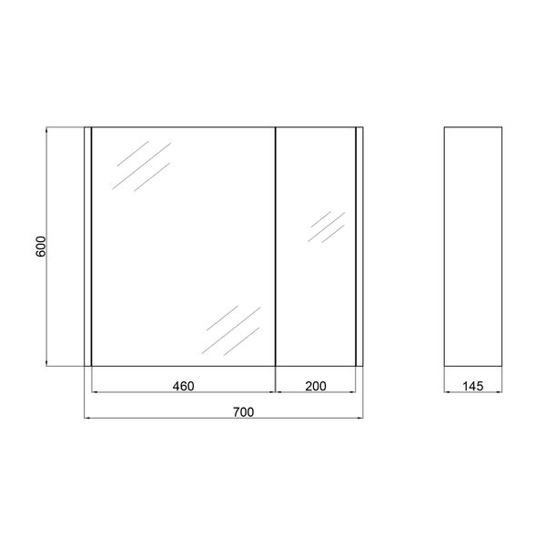 Дзеркальна шафа підвісна Qtap Scorpio 700х600х145 White QT1477ZP701W QT1477ZP751W фото