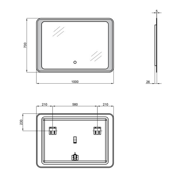 Дзеркало Qtap Leo 1000х700 з LED-підсвічуванням QT1178141870100W QT1178141870100W фото