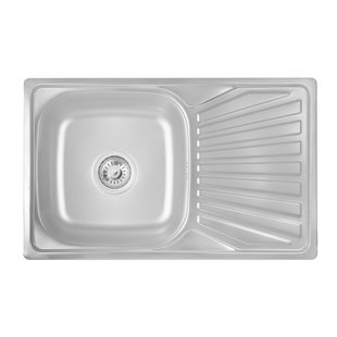 Кухонна мийка Lidz 7848 0,8 мм Satin (LIDZ7848SAT08) SD00028657 фото