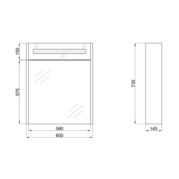 Дзеркальна шафа підвісна Qtap Robin 600х730х145 White з LED-підсвічуванням QT1377ZP6001W QT1377ZP6001W фото