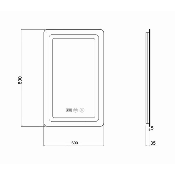 Зеркало Qtap Mideya с антизапотеванием (DC-F912) 600х800 QT2078F912W QT2078F912W фото