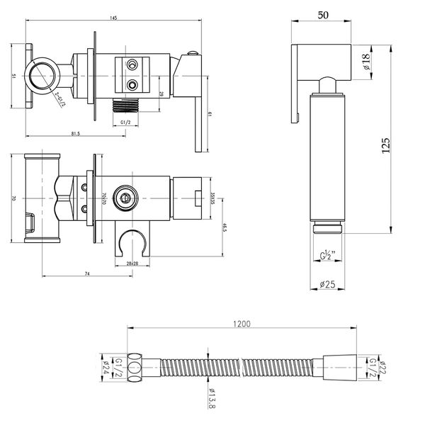 Набор для гигиенического душа Qtap Inspai-Varius QT259710842859NB QT259710842859NB фото