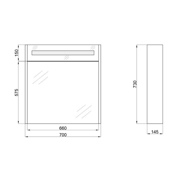 Дзеркальна шафа підвісна Qtap Robin 700х730х145 White з LED-підсвічуванням QT1377ZP7001W QT1377ZP7001W фото