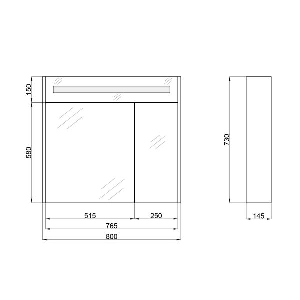 Зеркальный шкаф подвесной Qtap Robin 800х730х145 White с LED-подсветкой QT1377ZP8001W QT1377ZP8001W фото