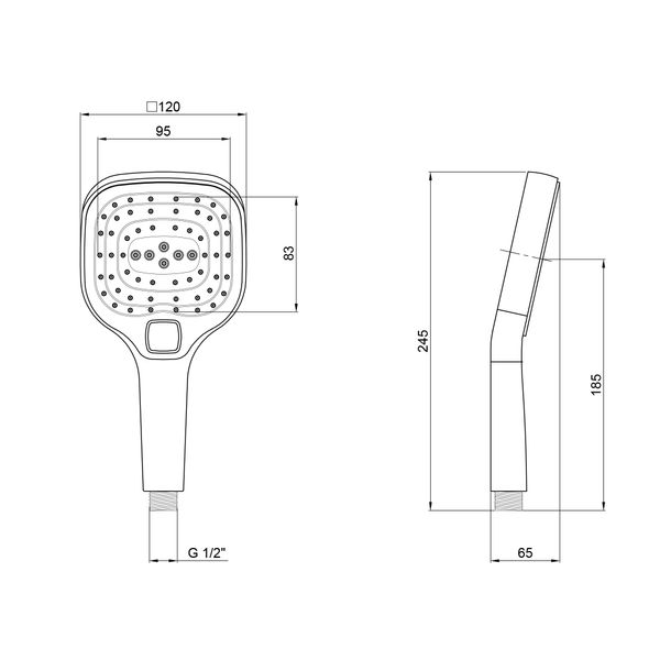 Лійка для ручного душу Qtap Rucni A120N3KCW QTHLA120N3KCW фото