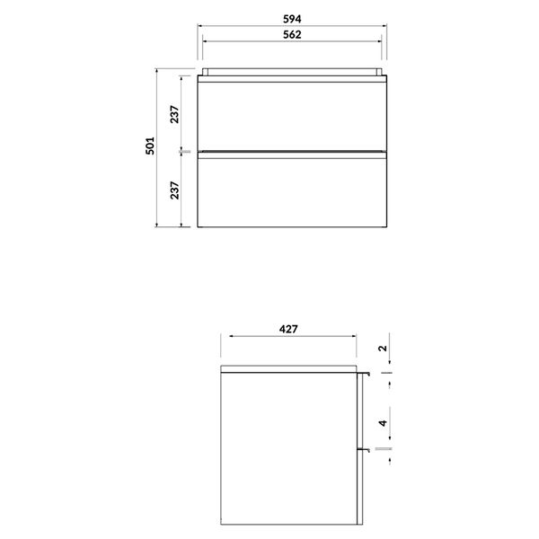 Шкафчик Cersanit VIRGO 60 см под раковину MODUO/CREA/COMO/COLOUR/CITY/INVERTO 60 см (ручки хром) белая S522-017 фото