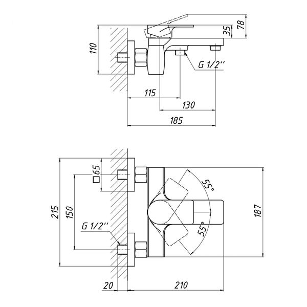 Смеситель для ванны Qtap Vlasta 3028102GC QTVLA3028102GC фото