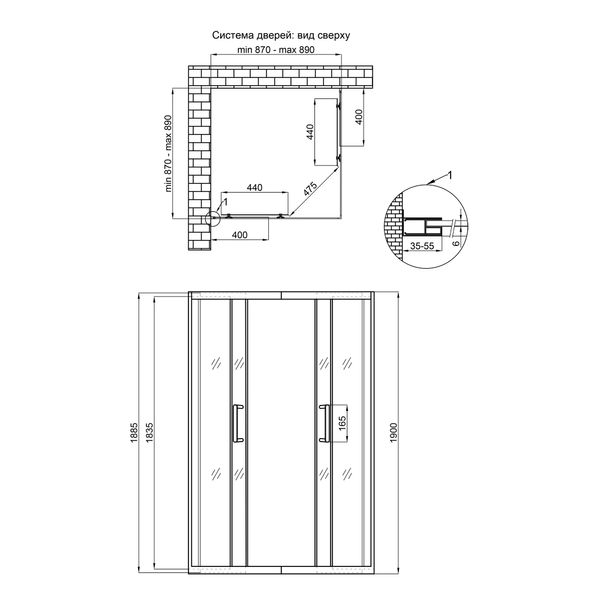 Душевая кабина Qtap Taurus BLA1099SC6 90х90 см, стекло Clear 6 мм покрытие CalcLess, без поддона SD00039703 фото