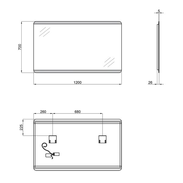 Дзеркало Qtap Tern 1200x700 з LED-підсвічуванням QT1778120870120W QT1778120870120W фото