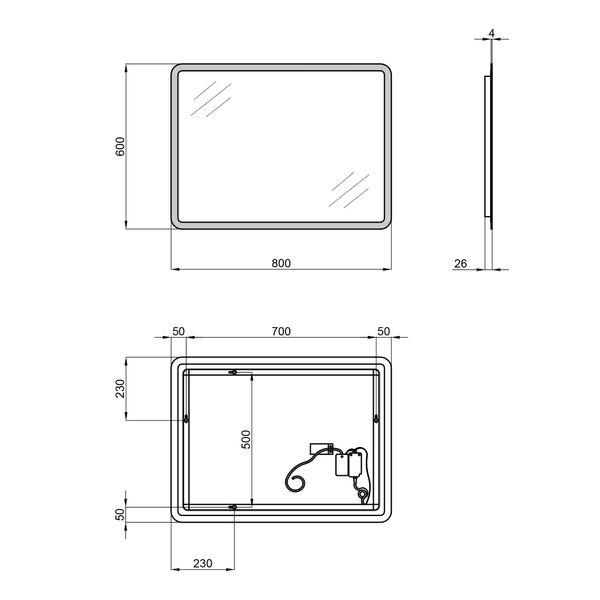 Зеркало Qtap Tern 600x800 с LED-подсветкой, Reverse QT177814276080W QT177814276080W фото