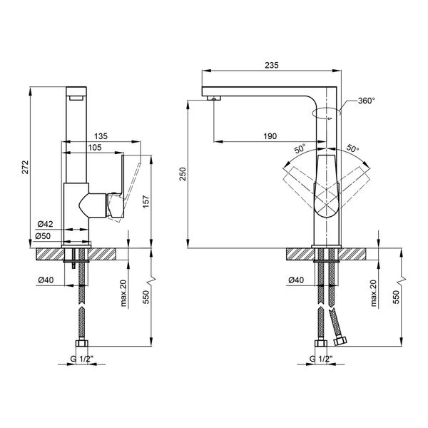 Смеситель для кухни Qtap Stenava QTST10M45102C Chrome SD00043153 фото