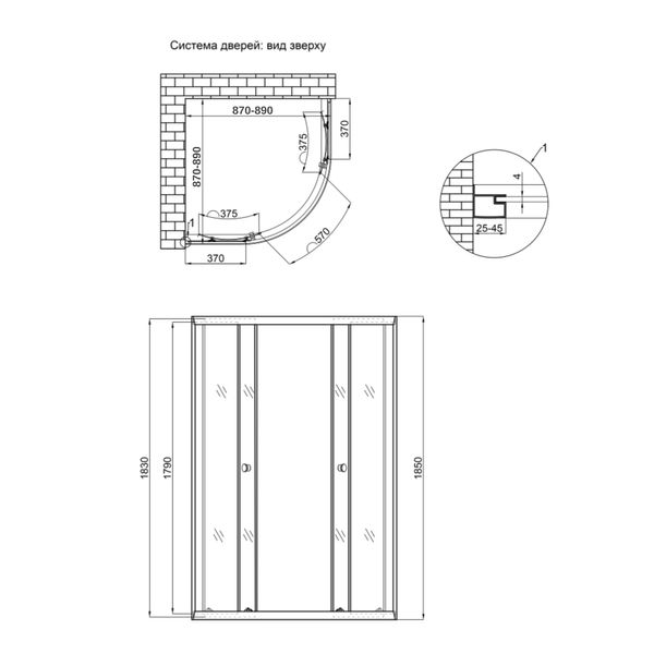 Душевая кабина Lidz Latwa SC90x90.SAT.LOW.GR, стекло тонированное 4 мм без поддона SD00047617 фото