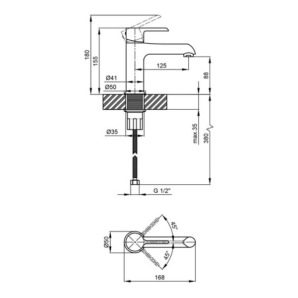 Змішувач для раковини Qtap Grand CRM 001F SD00039600 фото