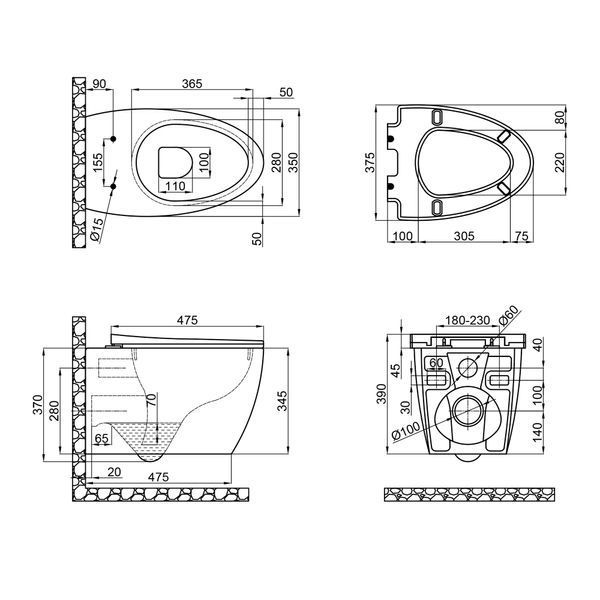 Унитаз подвесной Qtap Leo безободковый с сиденьем Soft-close QT11331002ERW SD00042550 фото
