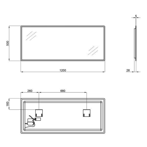 Дзеркало Qtap Tern 1200x500 з LED-підсвічуванням QT1778140450120W QT1778140450120W фото