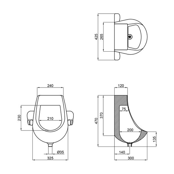 Писсуар подвесной детский Qtap Baby 420х300х465 White с рисунком QT2388U460EWD QT2388U460EWD фото