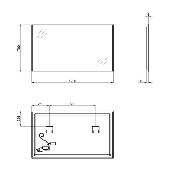 Дзеркало Qtap Tern 1200х700 з LED-підсвічуванням QT1778140470120W QT1778140470120W фото