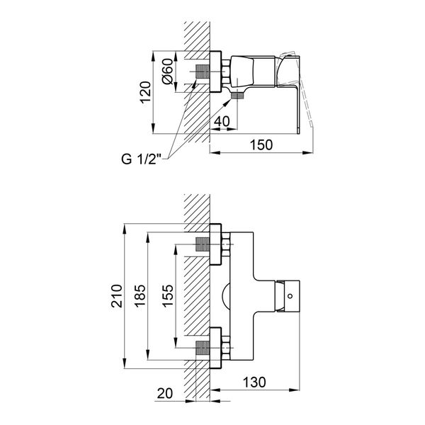 Змішувач для душу Qtap Lipno 4023101C QTLIPNO4023101C фото