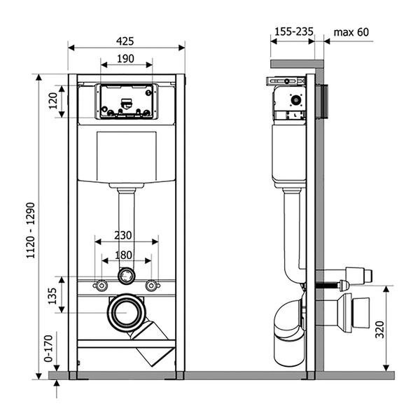 Инсталляция для унитаза Qtap Nest QT0133M425 QT0133M425 фото