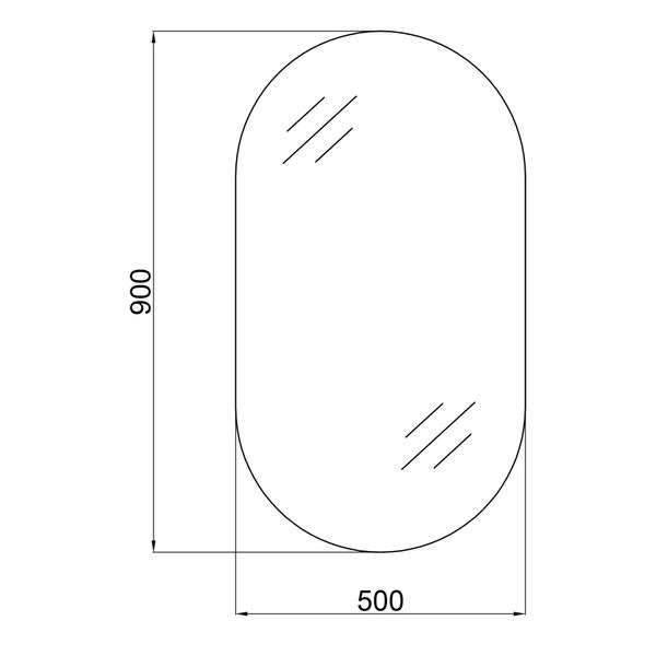 Зеркало Qtap Scorpio 500х900 с LED-выключателем QT14783001W QT14783001W фото