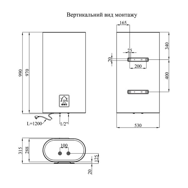 Водонагрівач Kroner Flacher K80F2-D з сухим ТЕНом CV031151 фото