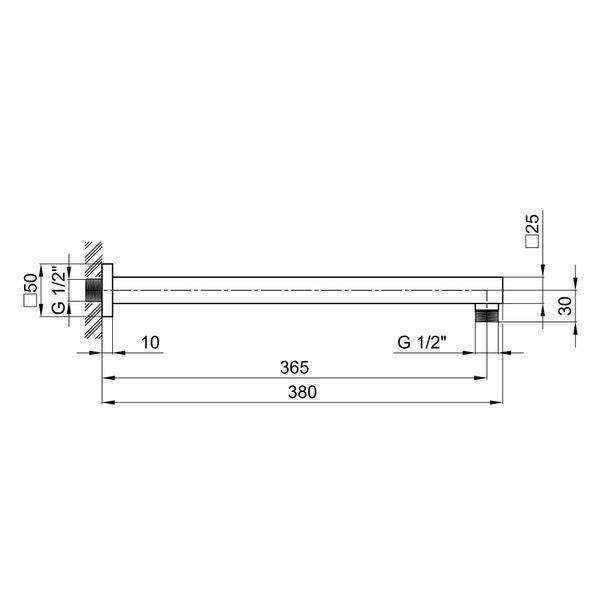 Кронштейн для верхнього душу Qtap Trubice 400NB QTTRB400NB фото