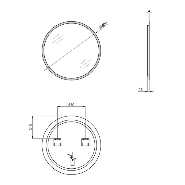 Зеркало Qtap Virgo R800 с LED-подсветкой QT1878250680W QT1878250680W фото