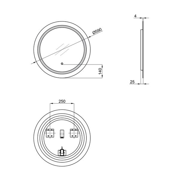 Зеркало Qtap Jay R590 с LED-подсветкой QT0778250359W QT0778250359W фото