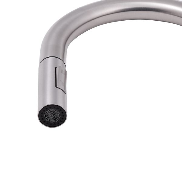 Смеситель для кухни Qtap Lenicka с выдвижным изливом QTLEN9138103UN Brushed Nickel PVD SD00042264 фото