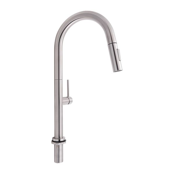 Смеситель для кухни Qtap Lenicka с выдвижным изливом QTLEN9138103UN Brushed Nickel PVD SD00042264 фото