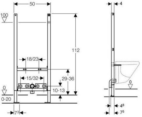 Инсталляция для биде GEBERIT Duofix 111.534.00.1 111.534.00.1 фото