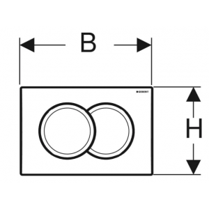 GEBERIT DELTA01 змивна клавіша, пластик, хром.мат. 115.107.46.1 115.107.46.1 фото