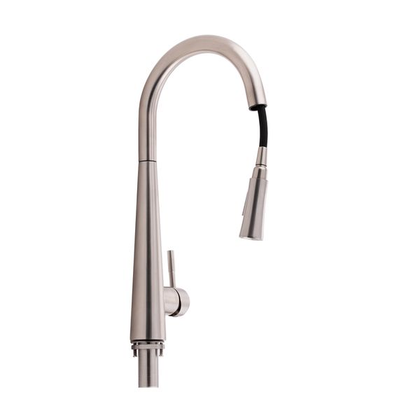 Смеситель для кухни Qtap Evicka с выдвижным изливом QTEVI91103UN Brushed Nickel PVD SD00042267 фото