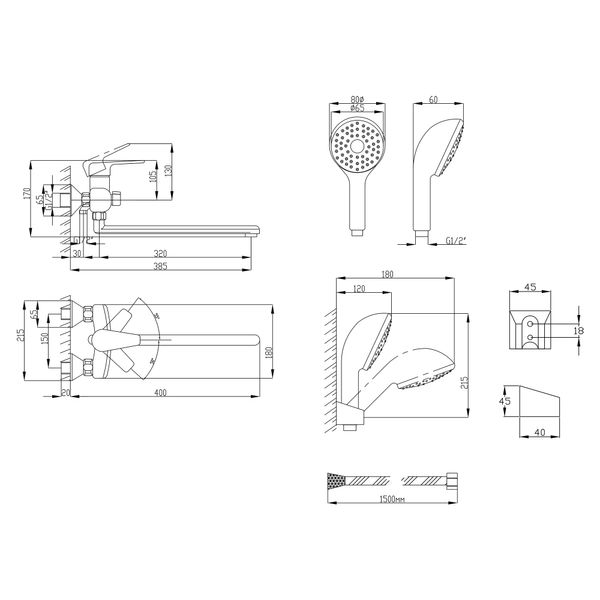 Змішувач для ванни Lidz (CRM) 19 46 005-1 New LIDZCRM19460051 фото