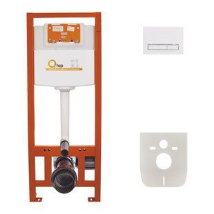 Комплект: Qtap Nest ST Инсталляция для унитаза 4 в 1 (клавиша смыва 150x220x13 мм, линейная) SD00040870 фото