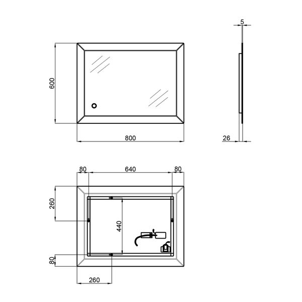 Дзеркало Qtap Aries 600x800 з LED-підсвічуванням, Reverse QT037816016080W QT037816016080W фото