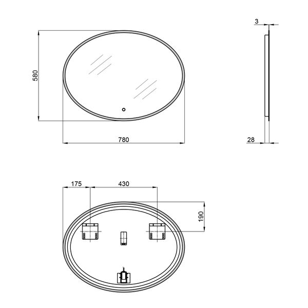 Дзеркало Qtap Virgo 780х580 з LED-підсвічуванням QT18783502W QT18783502W фото