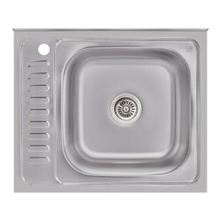 Кухонна мийка Lidz 6050-R 0,6 мм Satin (LIDZ6050RSAT06) SD00037175 фото