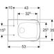 Комплект подвесного воронкообразного унитаза Geberit Selnova Square с крышкой, 53х34 см, Белый (500.275.01.1_500.336.01.1) 500.336.01.1 фото 2