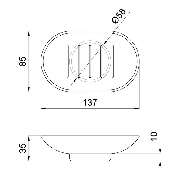 Мыльница Lidz Oreo 0210 (матовое стекло) LDORE0210CRM32454 Chrome SD00038556 фото